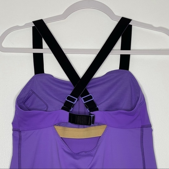 ❤️ LULULEMON Catch Me Purple Black Back Cross strap back tank A32 - Picture 8 of 14